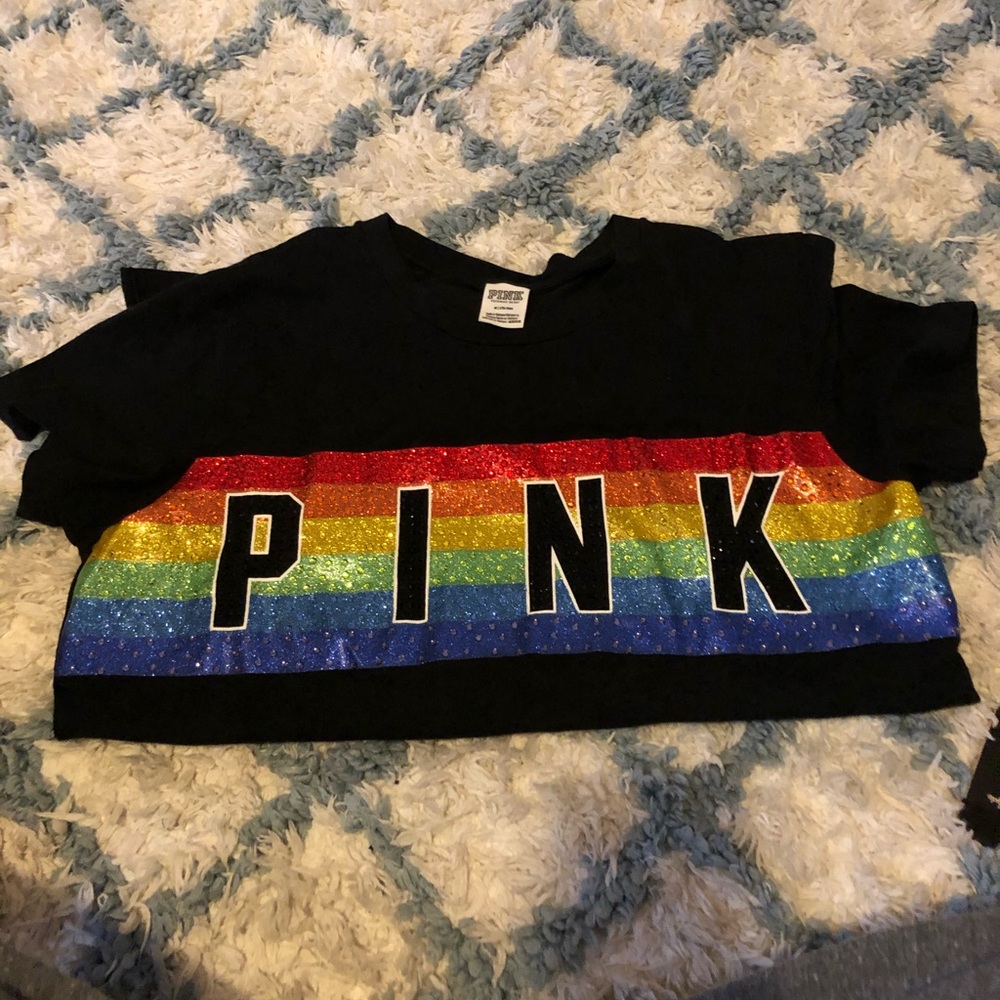 Tee by pink bs rainbow glam size m